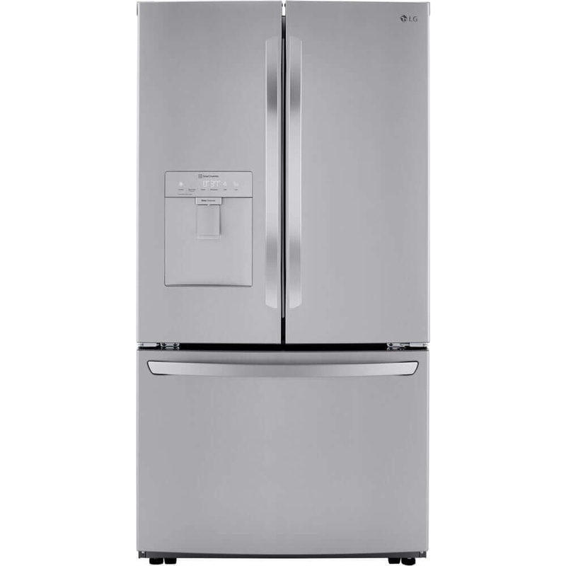 LG 36 in. French Door Refrigerator with Slim Design Water Dispenser in Stainless Steel 29 Cu. Ft. (LRFWS2906V)