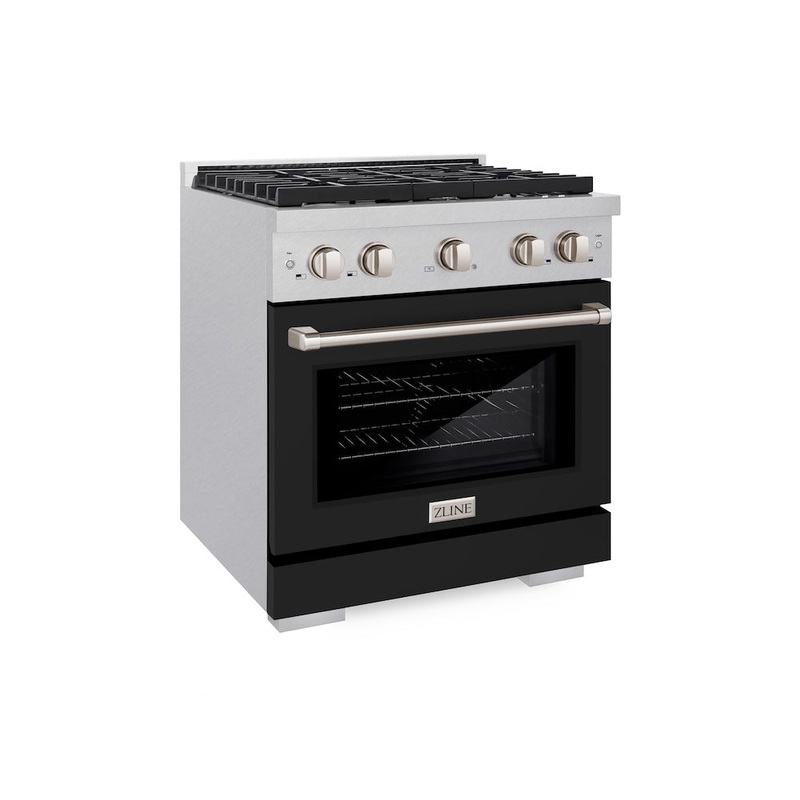 ZLINE 30 in. 4.2 cu. ft. Paramount Dual Fuel Range with 4 Burner Gas Cooktop and Electric Convection Oven in Satin Stainless Steel (SDRS-30)