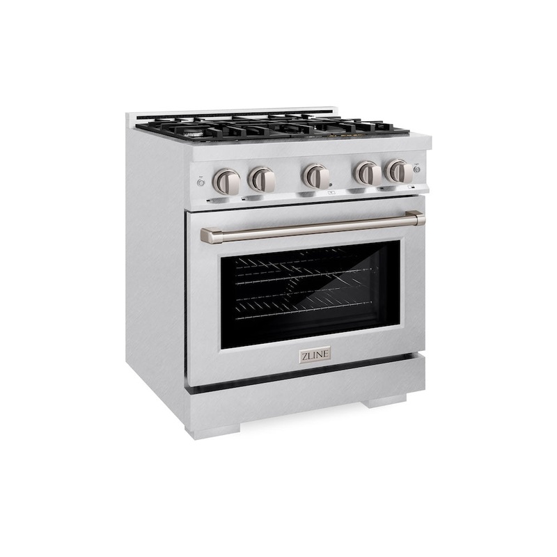 ZLINE 36 in. 5.2 cu. ft. Select Dual Fuel Range with 6 Burner Gas Cooktop and Electric Convection Oven in Satin Stainless Steel (HDRS-36)