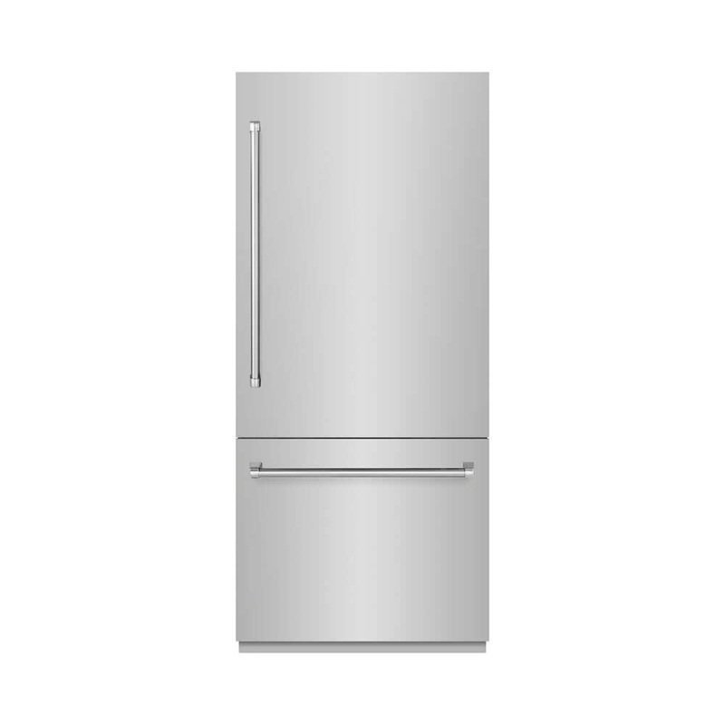ZLINE 36 in. 19.8 cu. ft. Built-In Bottom Freezer Refrigerator with Water Dispenser and Ice Maker in Stainless Steel (RBIT-304-36)