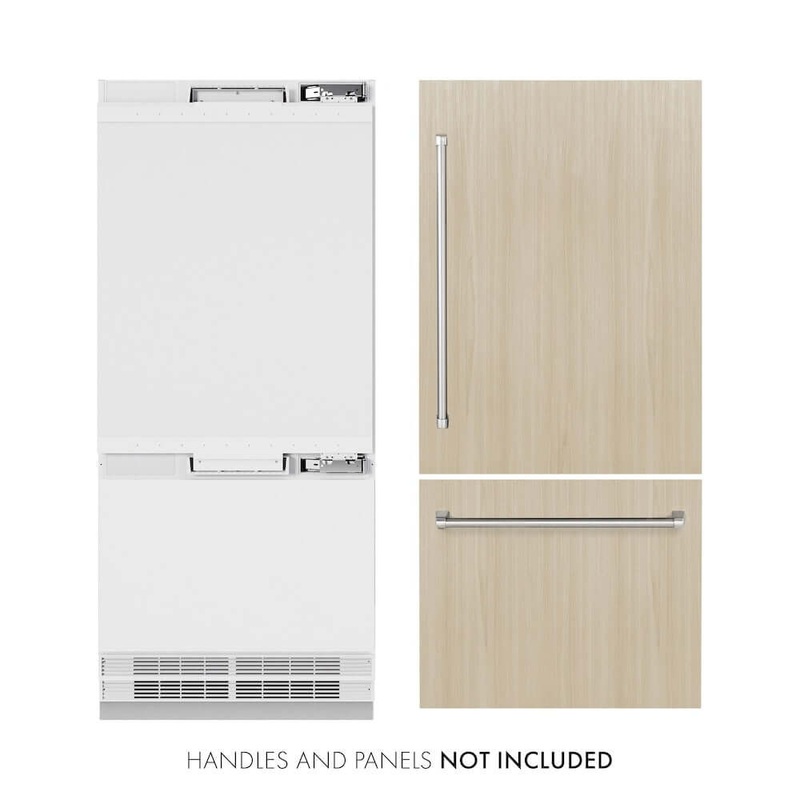 ZLINE 36 in. 19.8 cu. ft. Panel Ready Built-In Bottom Freezer Refrigerator with Water Dispenser and Ice Maker (RBIT-36)
