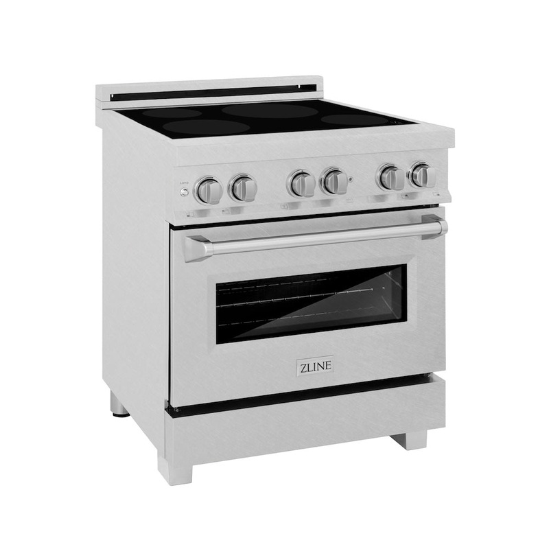 ZLINE 30 in. 4.0 cu. ft. Legacy Induction Range with 4 Element Cooktop and Electric Oven in Satin Stainless Steel (RAINDS-SN-30)