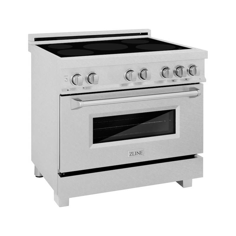 ZLINE 36 in. 4.6 cu. ft. Legacy Induction Range with 5 Element Cooktop and Electric Oven in Satin Stainless Steel (RAINDS-SN-36)