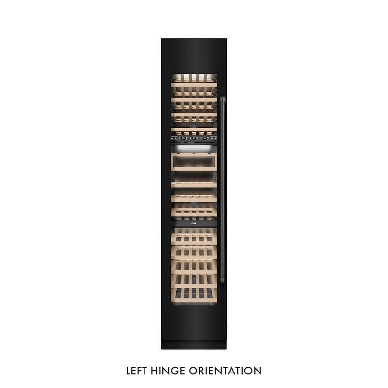 ZLINE 18 in. 9.0 cu. ft. Triple Zone 68 Bottle Left Hinge Column Wine Cooler in Black Stainless Steel (RCWVL-BS-18)