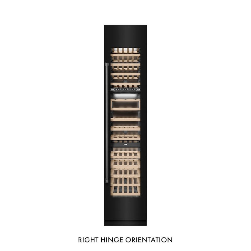 ZLINE 18 in. 9.0 cu. ft. Triple Zone 68 Bottle Right Hinge Column Wine Cooler in Black Stainless Steel (RCWVR-BS-18)