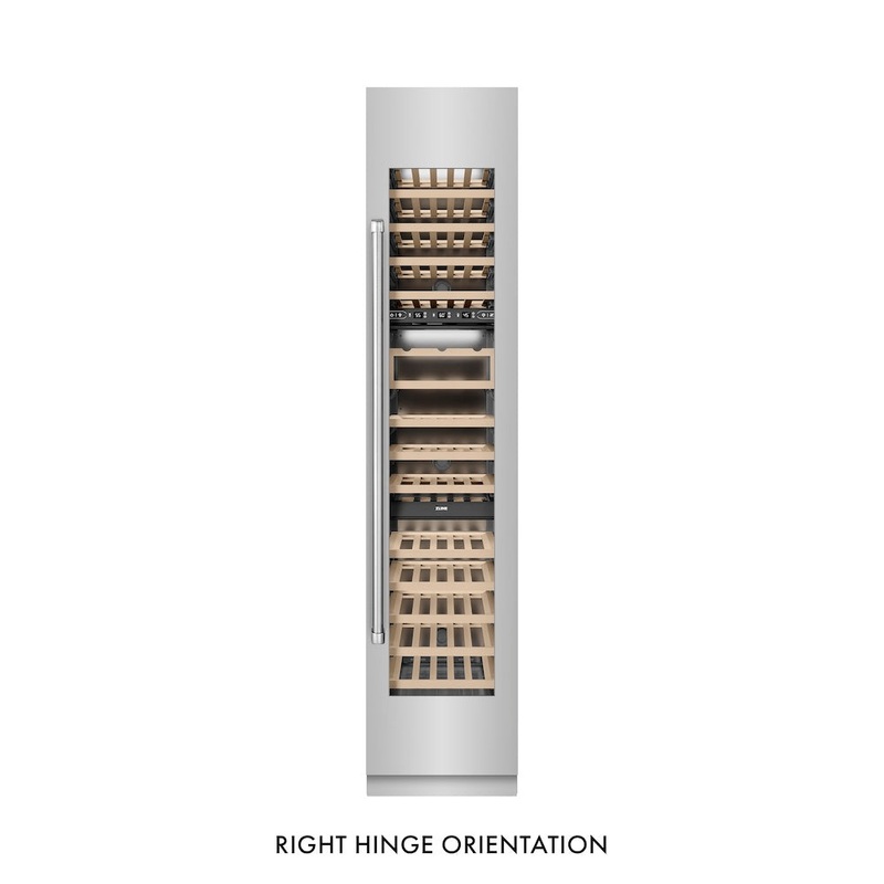 ZLINE 18 in. 9.0 cu. ft. Triple Zone 68 Bottle Right Hinge Column Wine Cooler in Stainless Steel (RCWVR-304-18)