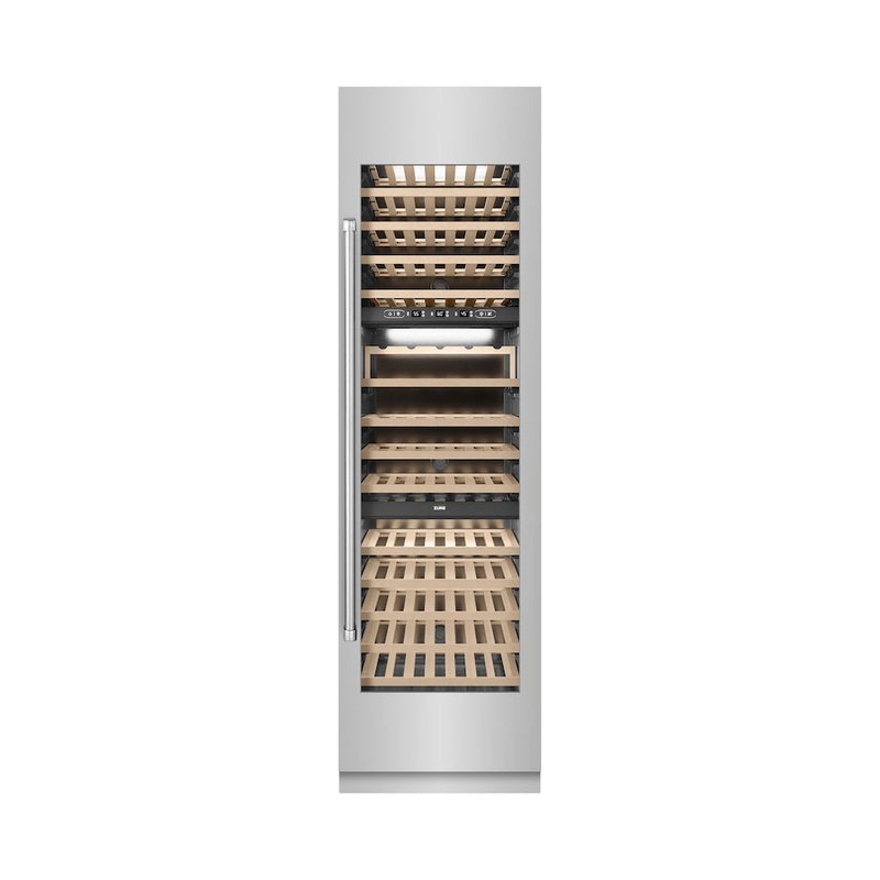 ZLINE 24 in. 12.4 cu. ft. Triple Zone 100 Bottle Column Wine Cooler in Stainless Steel (RCWV-304-24)