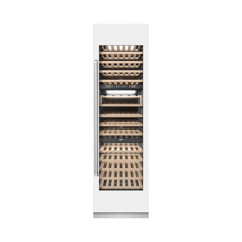 ZLINE 24 in. 12.4 cu. ft. Triple Zone 100 Bottle Column Wine Cooler in White Matte (RCWV-WM-24)