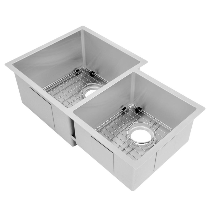ZLINE 32 in. Jackson Undermount Double Bowl Kitchen Sink with Bottom Grid and Color Options (SRDR-32)