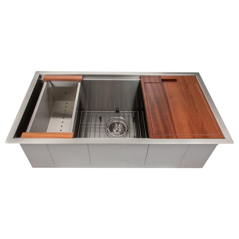 ZLINE 33 in. Garmisch Undermount Single Bowl Kitchen Sink with Bottom Grid and Accessories with Color Options (SLS-33)