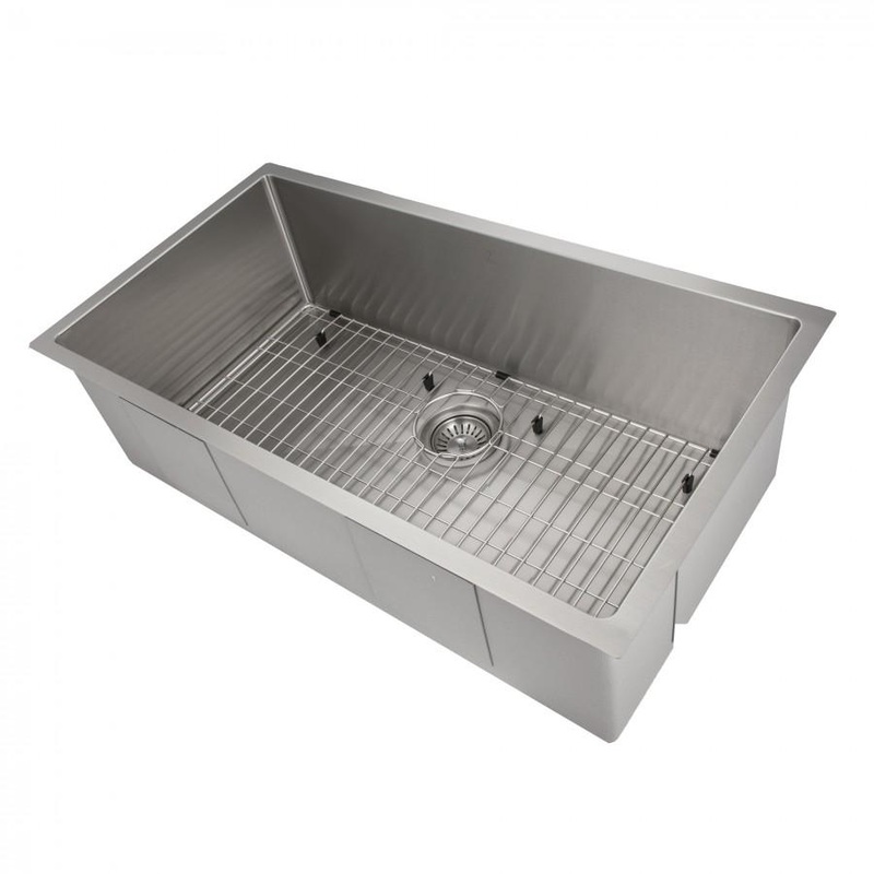 ZLINE 36 in. Meribel Undermount Single Bowl Kitchen Sink with Bottom Grid and Color Options (SRS-36)