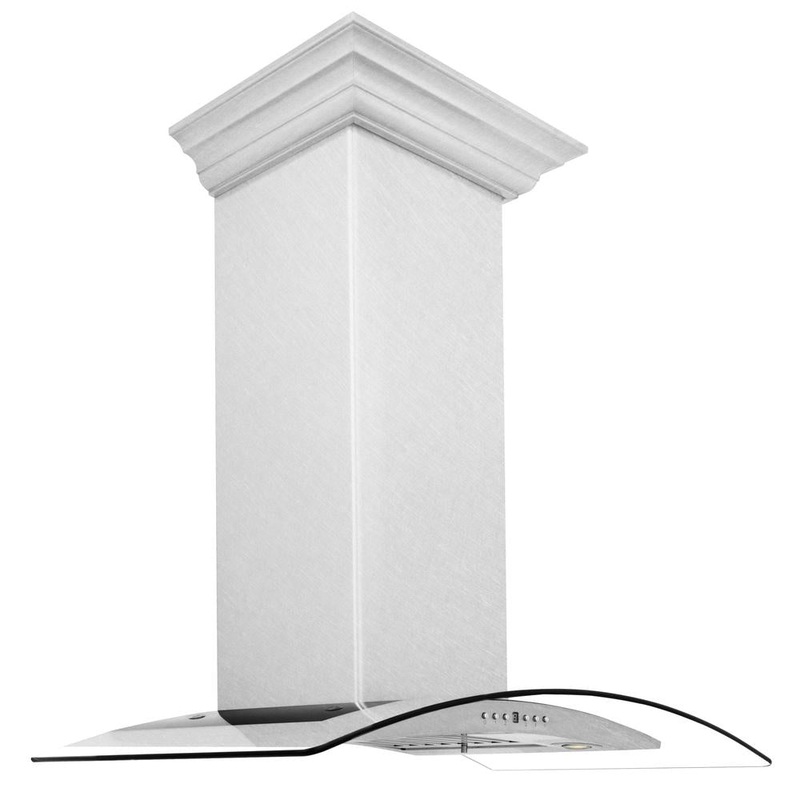 ZLINE Convertible Vent Wall Mount Range Hood in Satin Stainless Steel and Glass with Size Options (8KN4S)