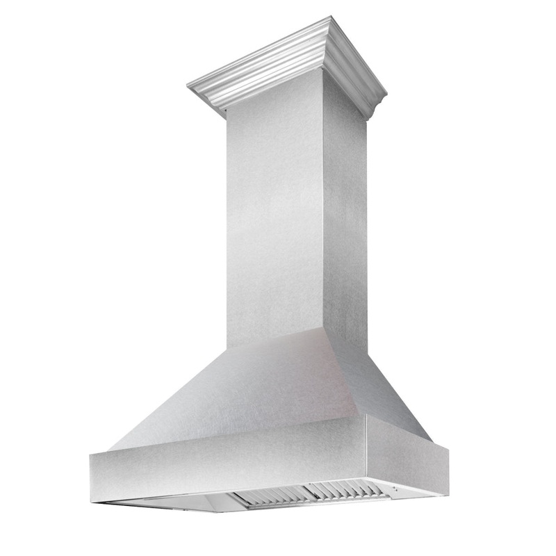 ZLINE Satin Stainless Steel Wall Mount Range Hood with Size Options (8654SN)