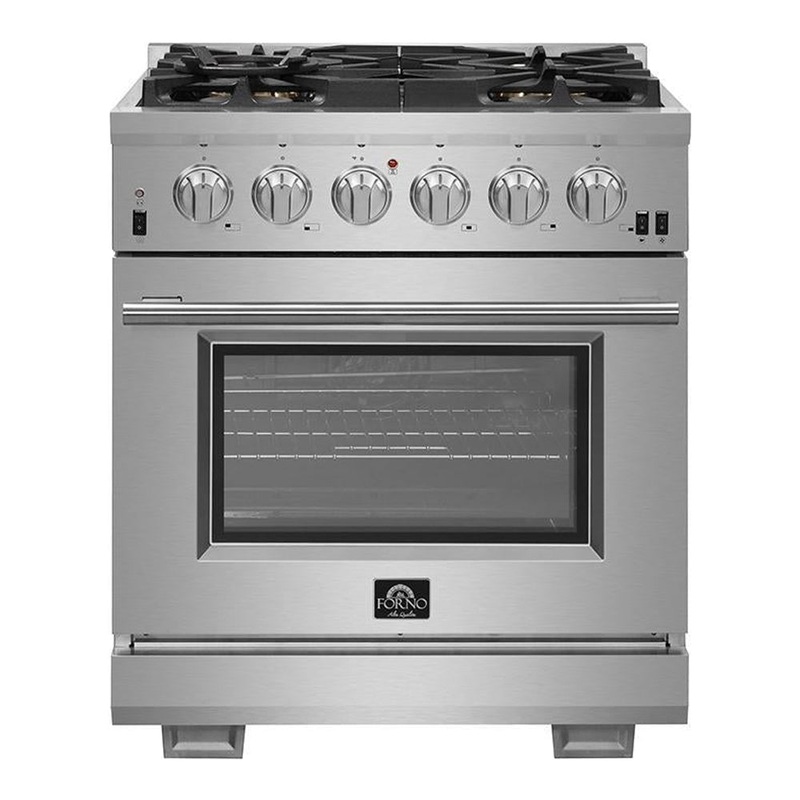 Forno Capriasca - Titanium 30 in. 4.53 cu. ft. Professional Freestanding Dual Fuel Range  (FFSGS6187-30)