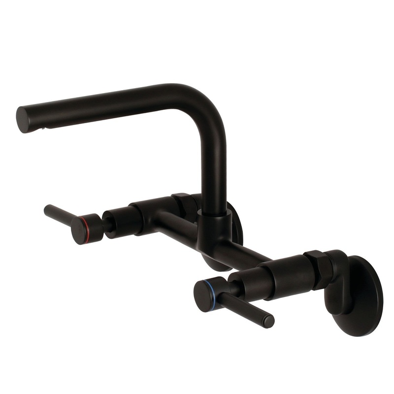 Kingston Brass Concord 8 in. Adjustable Center Wall Mount Kitchen Faucet (KS812)
