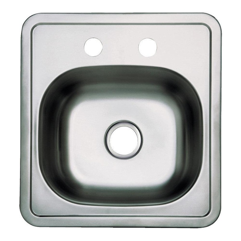 Kingston Brass 15 in. Self-Rimming Single Bowl Bar Sink, Brushed