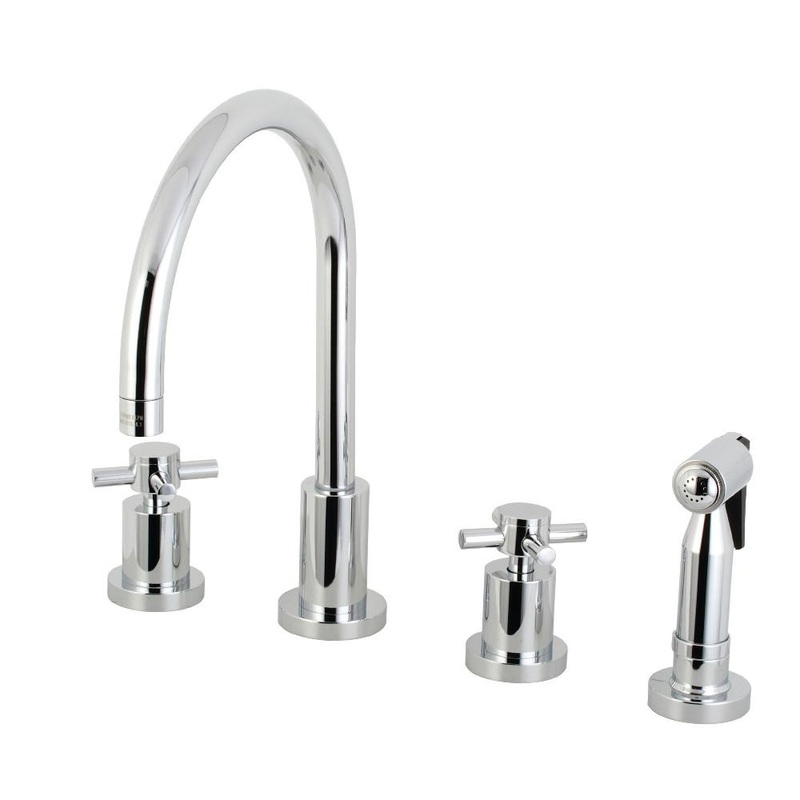 Kingston Brass Concord 8 in. Widespread Kitchen Faucet with Brass Sprayer (KS872)
