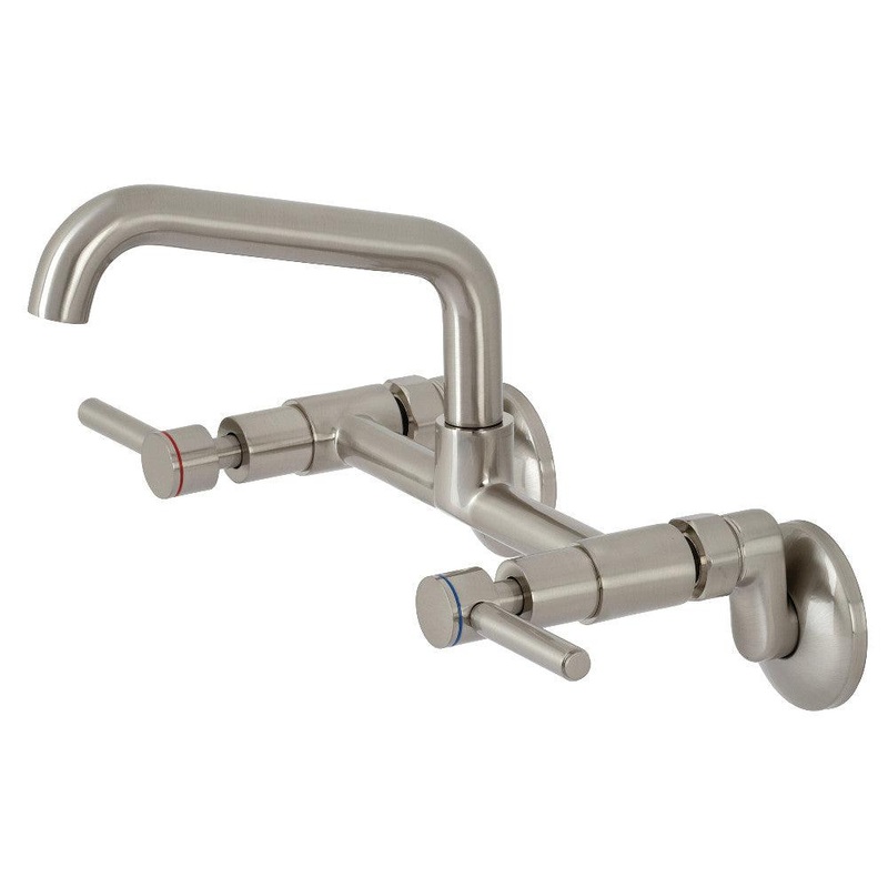 Kingston Brass Concord Two-Handle Wall-Mount Kitchen Faucet (KS823SN)