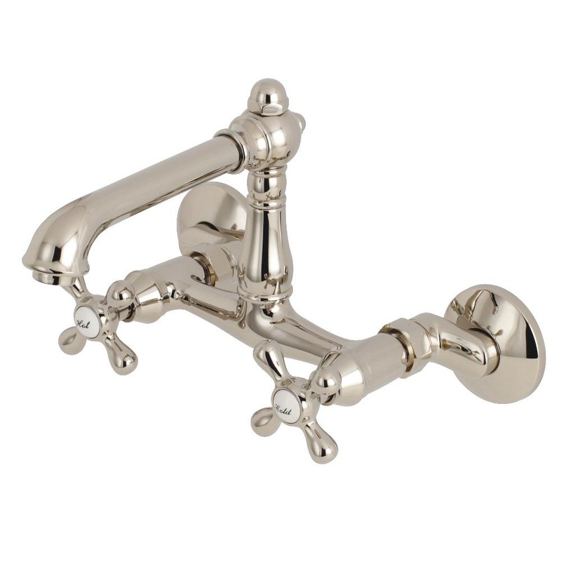 Kingston Brass English Country 6-Inch Adjustable Center Wall Mount Kitchen Faucet (KS722)