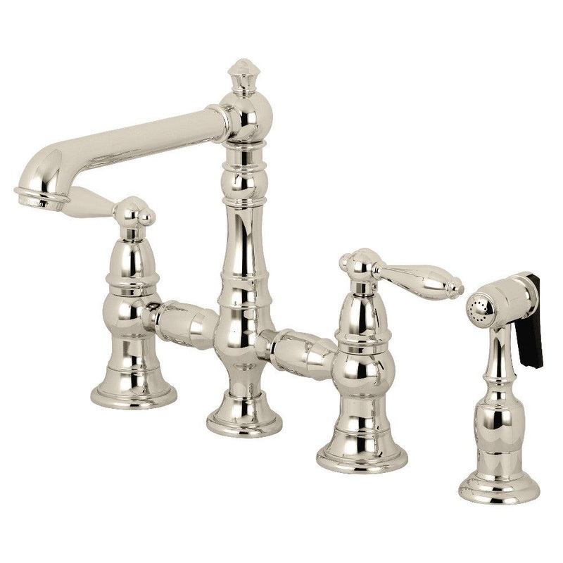Kingston Brass English Country Kitchen Faucet with Side Sprayer (KS727-ALBS)