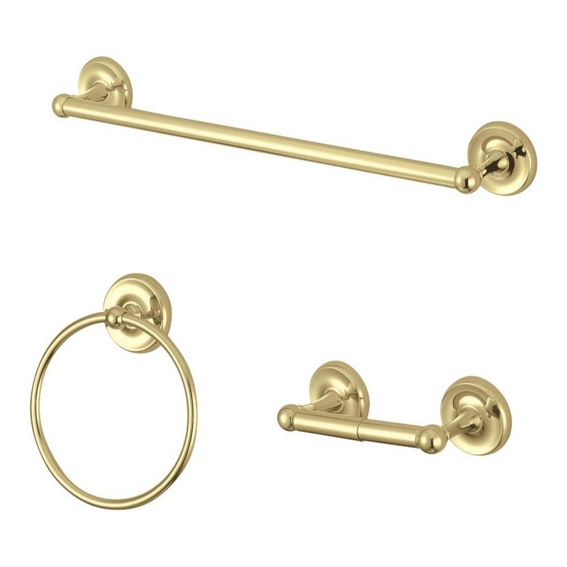 Kingston Brass Victorian 3-Piece Bathroom Accessory Set, Polished Brass (BAK31248PB)
