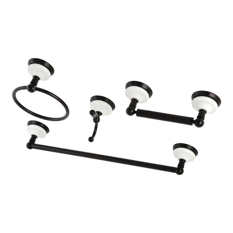 Kingston Brass Victorian 4-Piece Bathroom Hardware, Oil Rubbed Bronze (BAK1112478ORB)
