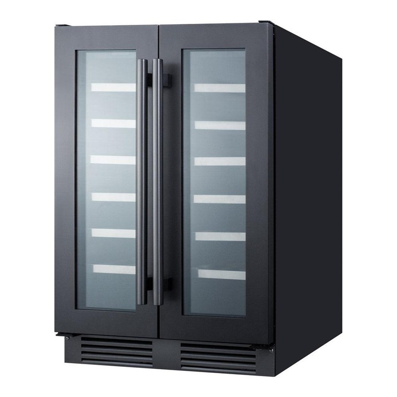 SUMMIT 24 in. Built-In Undercounter Wine Cellar in Black Matte (SWC24GKS)