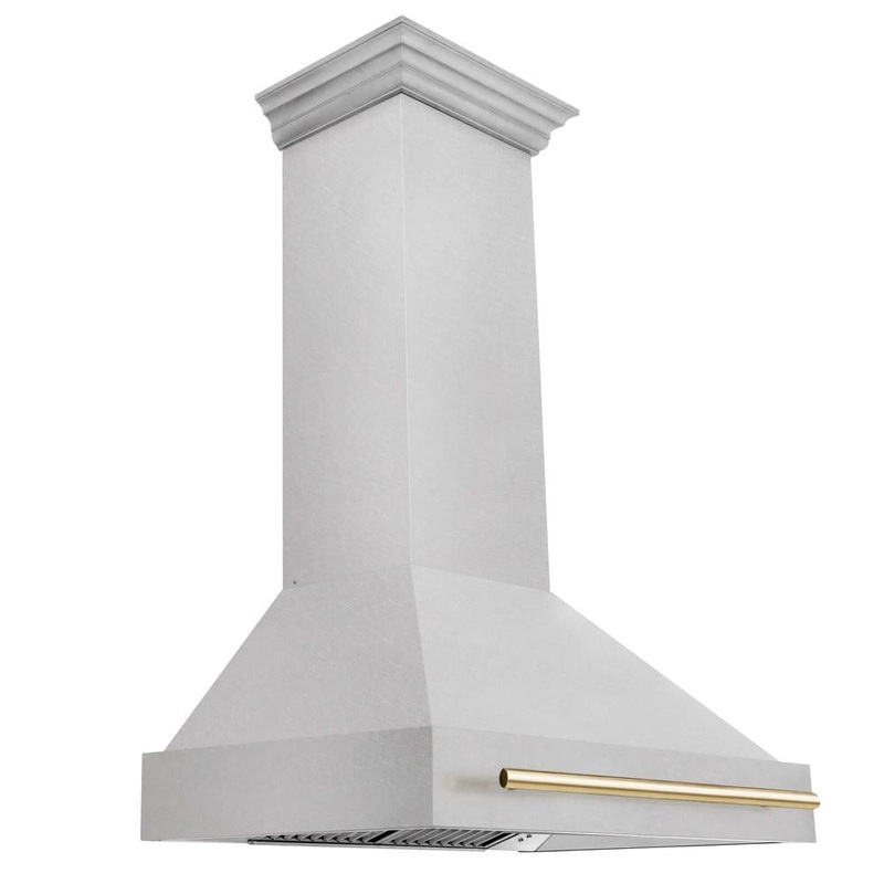 ZLINE Autograph Edition 36 in. Satin Stainless Steel Wall Mount Range Hood with Accent Handle (8654SNZ-36)
