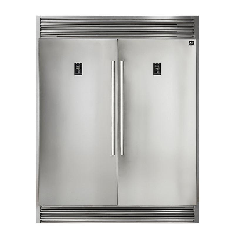 Forno Rizzuto - 60 in. 27.6 cu. ft. Pro-Style Dual Combination Fridge/Freezer Refrigerator in Stainless Steel (FFFFD1933-60S)