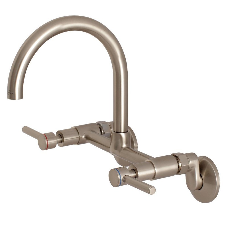 Kingston Brass Concord 8 in. Adjustable Center Wall Mount Kitchen Faucet (KS814)