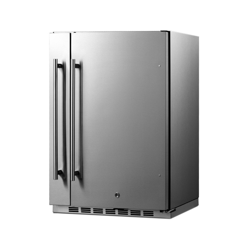 SUMMIT Shallow Depth 24 in. Built-In All-Refrigerator With Slide-Out Storage Compartment (FF19524)