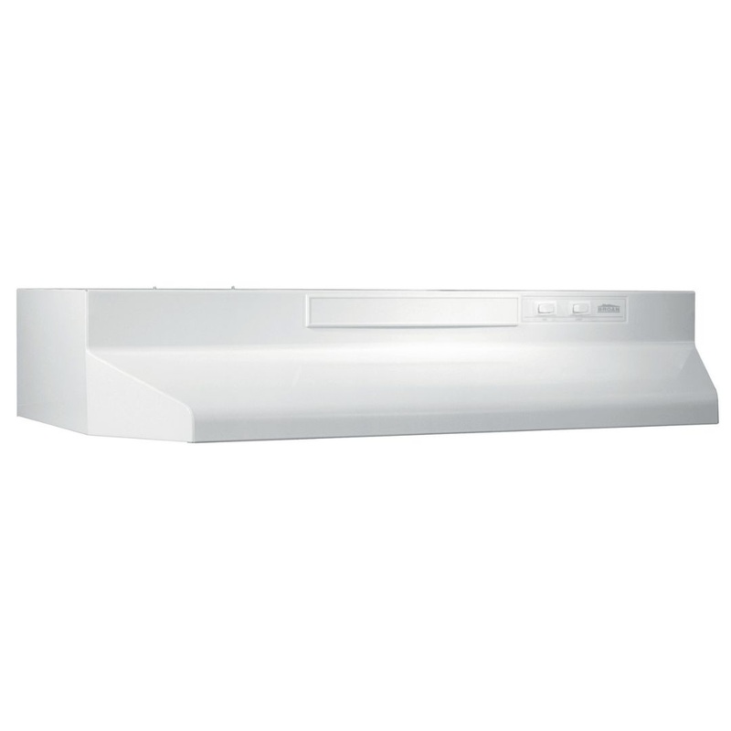 Broan F40000 Series 30 In. Two-Speed 4-Way Convertible Under Cabinet Range Hood in White (F403011)