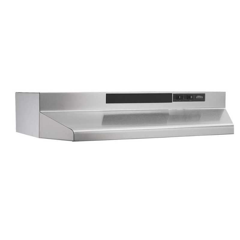 Broan F40000 Series 36 In. Two-Speed 4-Way Convertible Under Cabinet Range Hood In Stainless Steel (F403604)