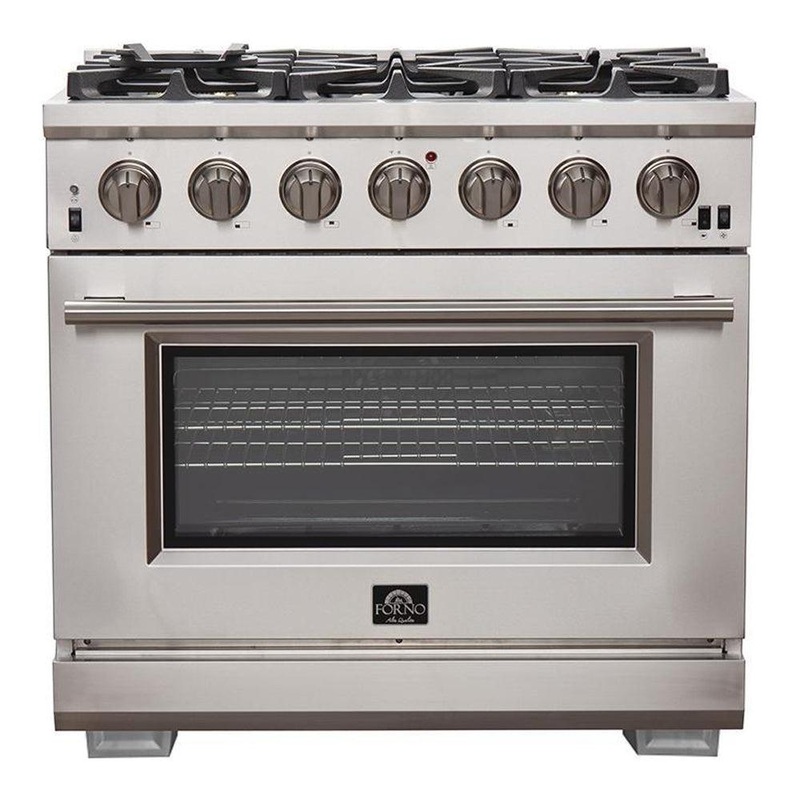 Forno Capriasca - 36 in. 5.36 cu. ft. Professional Freestanding Range with Gas Stove and Gas Oven (FFSGS6260-36)
