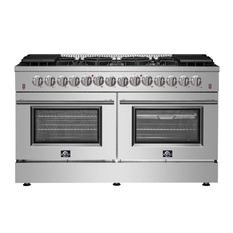 Forno Galiano - 60 in. 8.64 cu. ft Gold Professional Freestanding Dual Fuel Range in Stainless Steel (FFSGS6156-60)