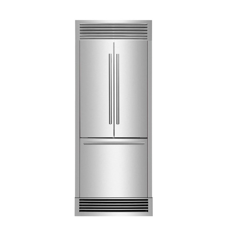 Forno Gallipoli - 31 in. 17.5 cu.ft. French Door Refrigerator with Internal Ice Maker in Stainless Steel with Decorative Grill Trim Kit (FFFFD1974-35SG)