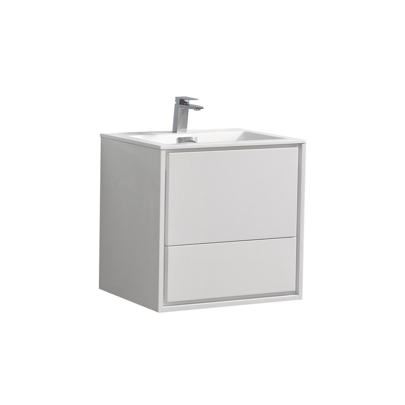 KubeBath 24 in. De Lusso Wall Mount Modern Bathroom Vanity With Color Options