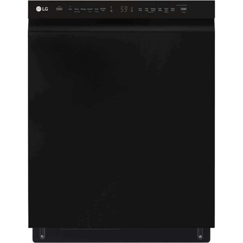 LG 24 in. Front Control Dishwasher with QuadWash and 3rd Rack in Smooth Black (LDFN4542B)