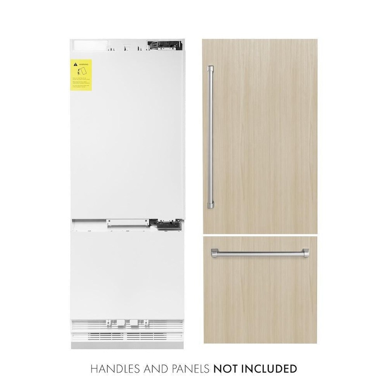 ZLINE 30 in. 16.1 cu. ft. Panel Ready Built-In Bottom Freezer Refrigerator with Water Dispenser and Ice Maker (RBIV-30)