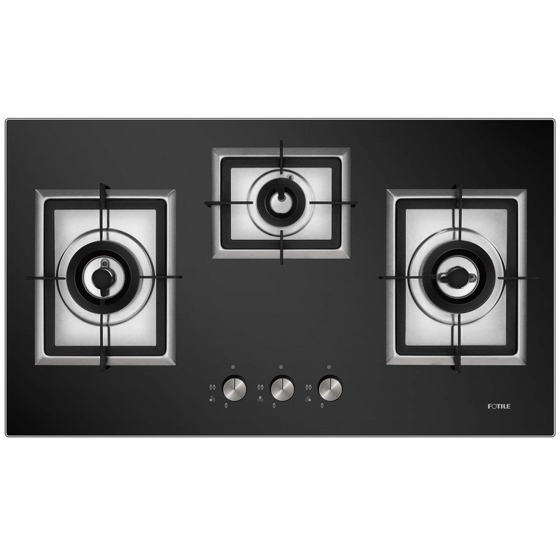 Fotile EPS Series 34 in. Cooktop with 3 Sealed Burners in Black Tempered Glass (GAG86309)