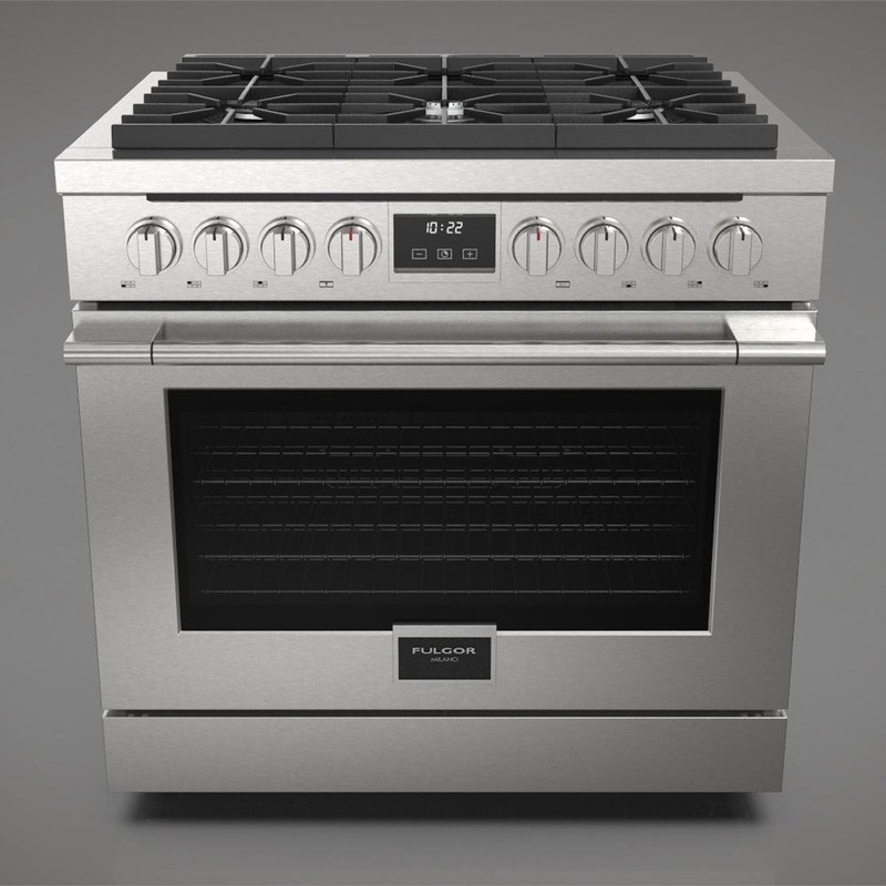 Fulgor Milano 36 in. 400 Series Accento All Gas Range in Stainless Steel (F4PGR366S2)
