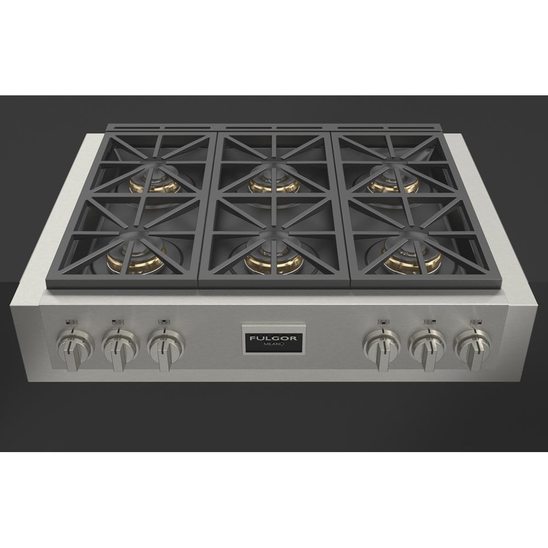 Fulgor Milano 36 in. 600 Professional Series All Gas Rangetop in Stainless Steel (F6GRT366S1)