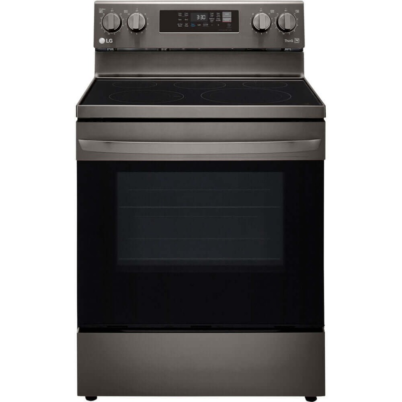 LG 30 in. 6.3-Cu. Ft. Electric Smart Range with EasyClean and AirFry Black Stainless Steel (LREL6323D)