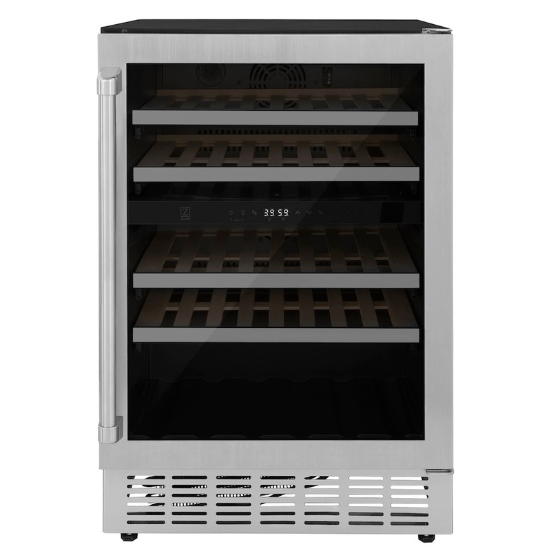 ZLINE 24 in. Monument Dual Zone 44-Bottle Wine Cooler in Stainless Steel (RWV-UD-24)