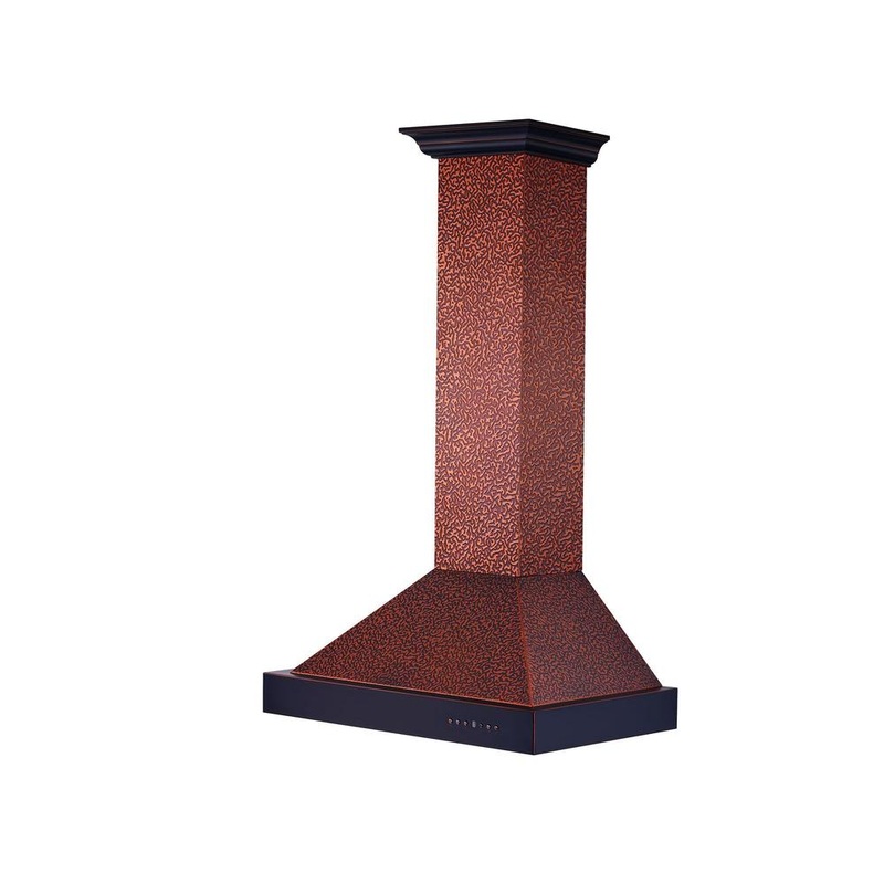 ZLINE Designer Series Wall Mount Range Hood in Embossed Copper with Size Options (KB2-EBXXX)