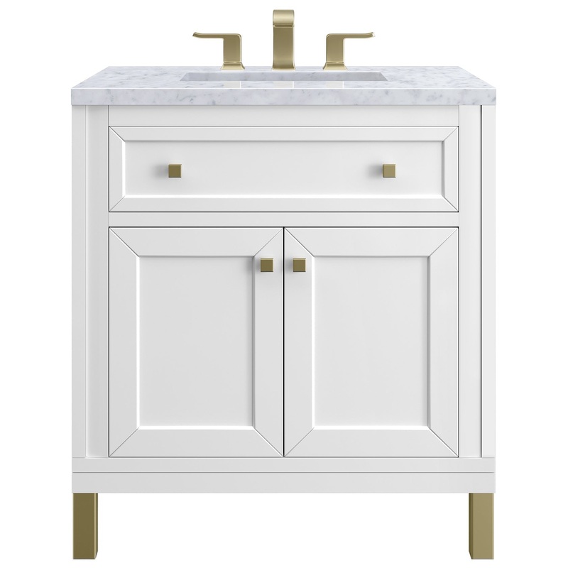 James Martin Vanities Chicago Collection 30 in. Single Vanity in Glossy White with Countertop Options
