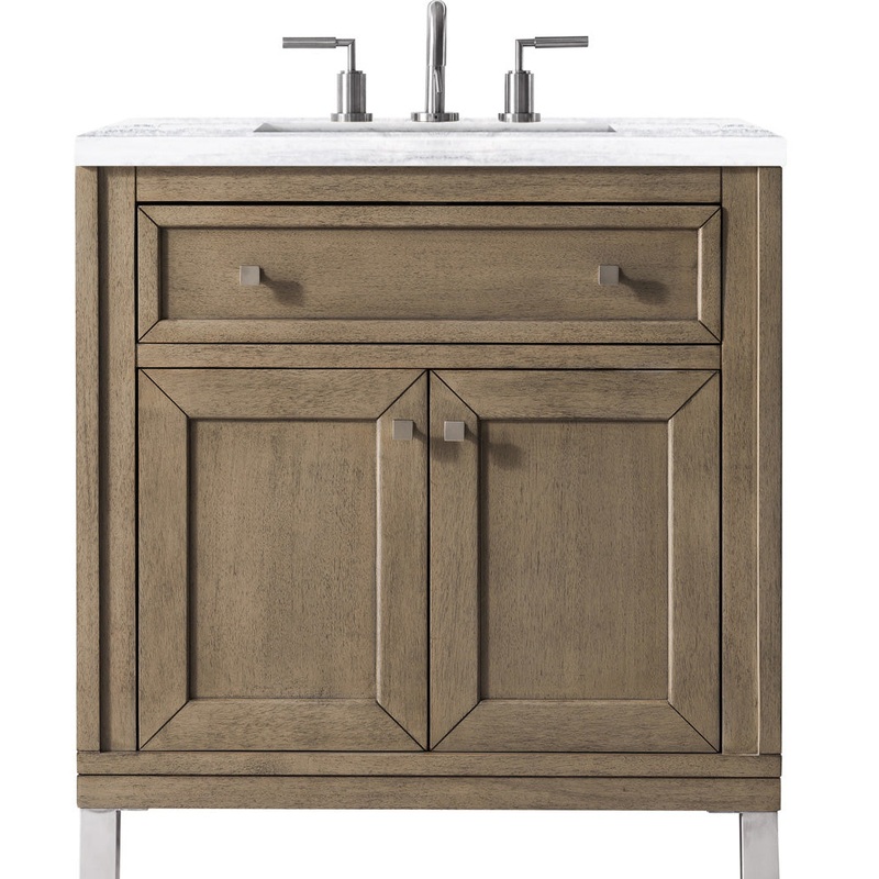 James Martin Vanities Chicago Collection 30 in. Single Vanity in Whitewashed Walnut with Countertop Options