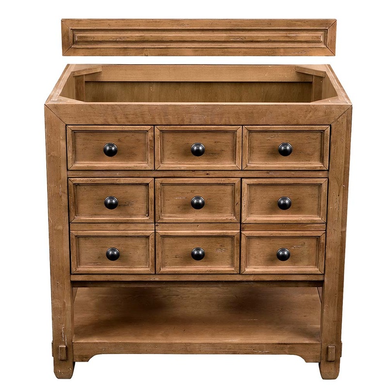James Martin Vanities Malibu Collection 36 in. Single Vanity in Honey Alder, Cabinet Only
