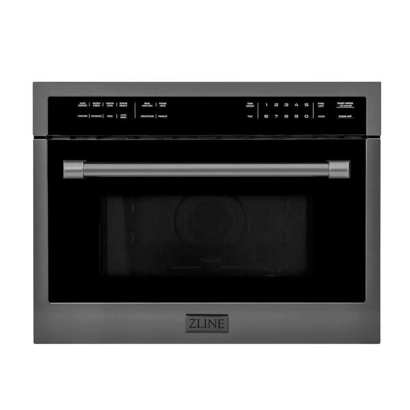 ZLINE 24 in. 1.6 cu ft. Built-in Convection Microwave Oven in Gun Metal with Speed and Sensor Cooking (MWO-24-GM)
