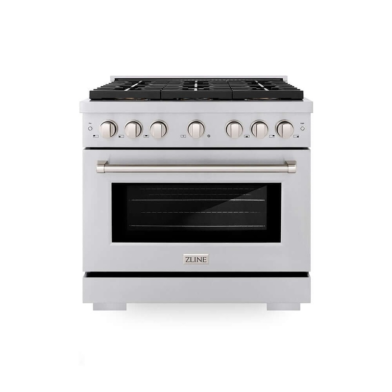 ZLINE 36 in. 5.2 cu. ft. Paramount Dual Fuel Range with 6 Burner DuoPro Cooktop and Electric Convection Oven in Stainless Steel (PSDR36)